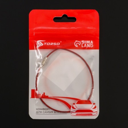 TORSO keychain, steel cable, 25 cm, red-5