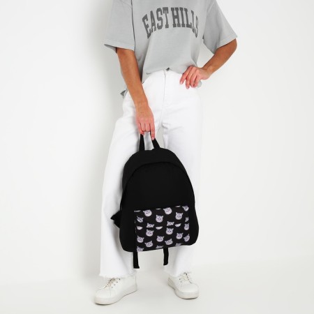 School textile "cats", with a pocket, black color-6