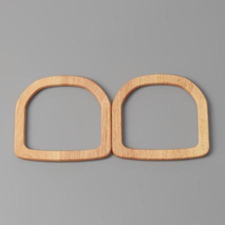 Handles for the bag wooden, 12 × 12.9 cm, 2 pcs, beige color-2