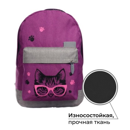 Youth backpack, 38 x 28 x 19 cm, ergonomic back, calligrata e "cat"-1