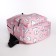 School backpack from textiles on lightning, 3 pockets, pencil case, pink color