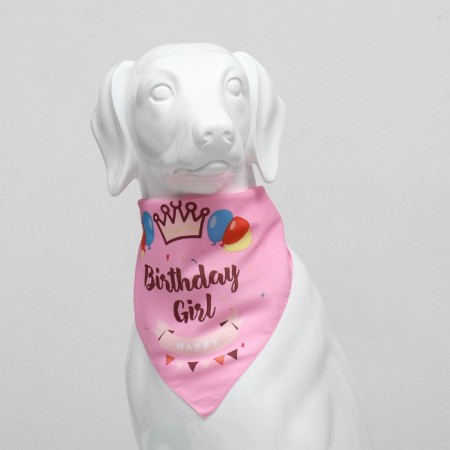 Animal scarf "Happy birthday", 15 x 12 x 1 cm, pink-1