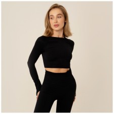 Sports top with long sleeve, size m, black color