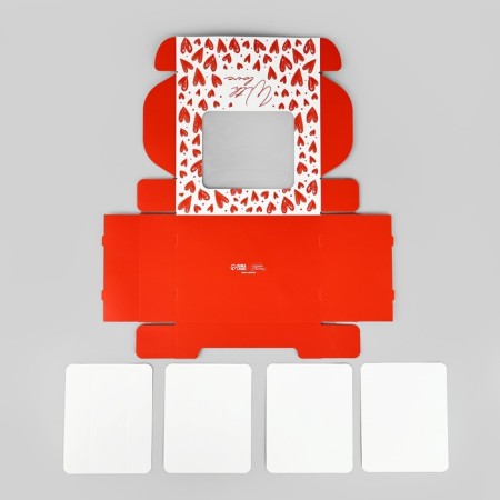 Box for eclaires with liners "with love", 20 x 15 x 5 cm-4