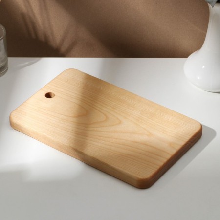 The cutting board with the hole ADELICA, 24 × 15 × 1.8 cm, covered with oil, whole birch-2