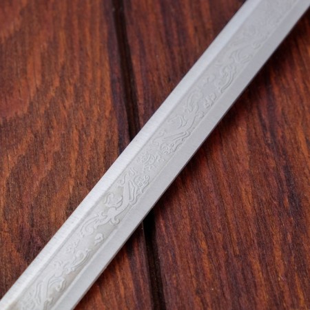 Souvenir sword, straight with blade threads, scabbard desert, 3 inserts metal, 40cm-6