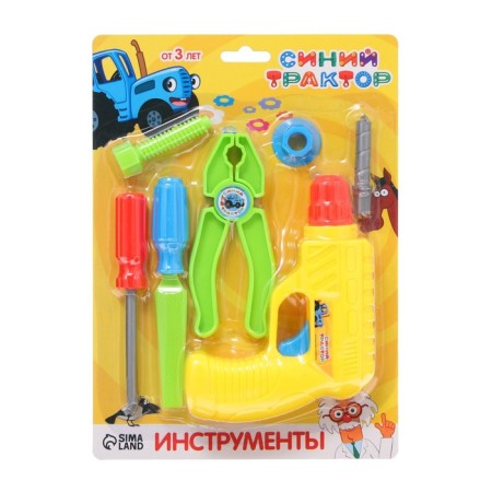 Set of tools Blue Tractor, 7 objects, color mix-2