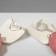 Earrings Metal "brightness" geometry, crumpled circle, white-pink color