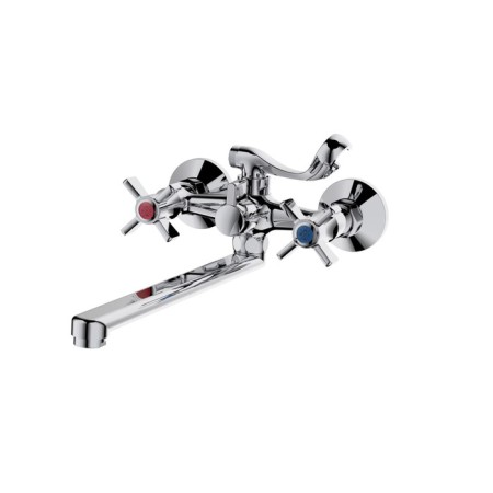 Bath mixer "RMS" SL118-140P, pour 350 mm, shower set, zinc, chromium