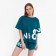 Female set (T -shirt, shorts), Malachite color, size 46