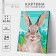 Picture on numbers on canvas with a subframe "Rabbit in the field", 40 x 50 cm