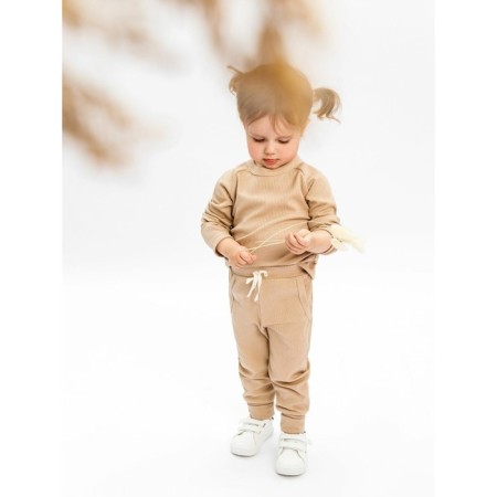 Blood wool and sliders children's fashion, height 62 cm, beige color-4
