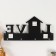 Hooks Decorative wood "House with heart" Black, mirror 2.8x3.8x16.8 cm