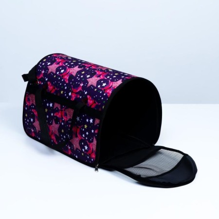 Bag - carrying for animals with print, 40 x 25 x 26, mix of flowers-4