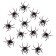 Silver spiders, set 12 pieces