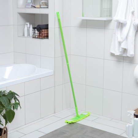 Mop for washing the floor is a flat share, a microfiber nozzle 38 × 8 cm, flexible edges, telescopic pen 80-120 cm