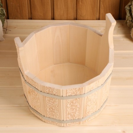 Gang made of linden, 10 l, with embossing, patterns-2