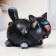 Piggy bank "Cat man" 12x17cm, black