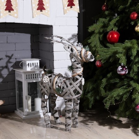 LED figure "Gray Deer" 44 × 65 × 15 cm, metal, textiles, AAX2 batteries (not in the kit), glow warm white-1