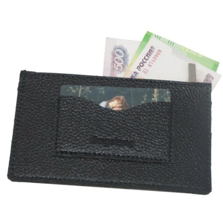 Cartholder, genuine leather, black 15x9x1 cm-1