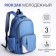 Youth backpack from textiles, 2 departments, 3 pockets, blue color