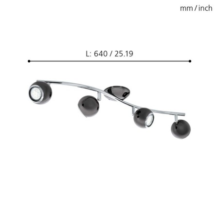 Bimeda 4x3W lamp LED Black 64x64cm-3