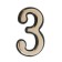Door number "3", plastic, gold color