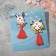 A set of brooches (2 pcs.) “Brushes” Fox and a hare, colored in gold