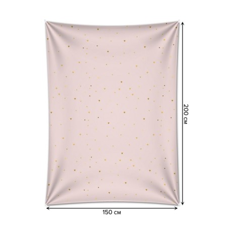 Decorative panel with photo printing "Snowfall from hearts", vertical, size 150x200 cm-1