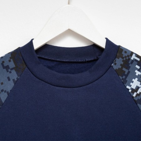 Sports suit (sweatshirt, trousers) for a boy, color blue camouflage/dark blue, height 128 cm (34)-10