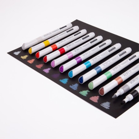 A set of acrylic markers 12 colors Sketch & Art, 1.0-3.0 mm-10