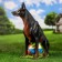 Garden figure "Doberman with the ball" 48cm