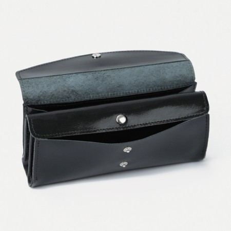 Women's wallet on the button, black color-2