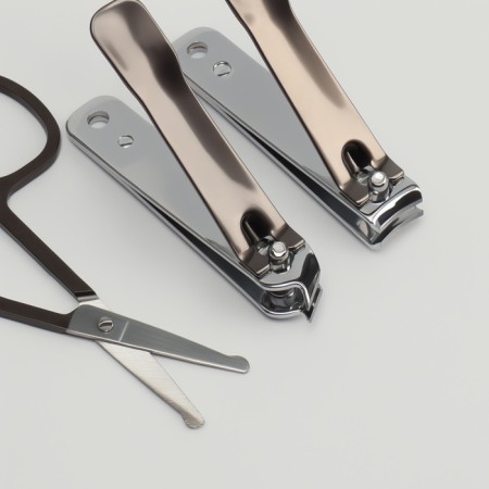 Manicure set, 6 items, in case, orange/black color-5