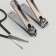 Manicure set, 6 items, in case, orange/black color