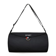 Сумка спортивная на молнии, наружный карман, регулируемый ремень, цвет чёрный