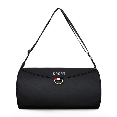 Sports bag with lightning, external pocket, long belt, black color