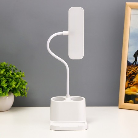 Table lamp touch lamp "Artes" LED 5W USB AKB White 14x10x37 cm Risalux-16
