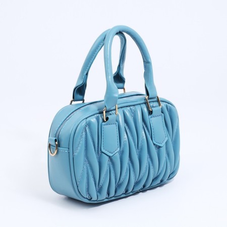 Bag Cross-Bodi with a zipper, blue color-2
