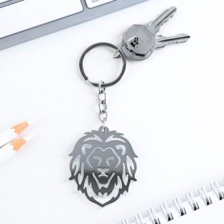 Key keychain Acrylic mirror "Leo", 4.5 x 5.2 cm-2