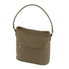 Female bag, genuine leather, olive 27x12x47 cm