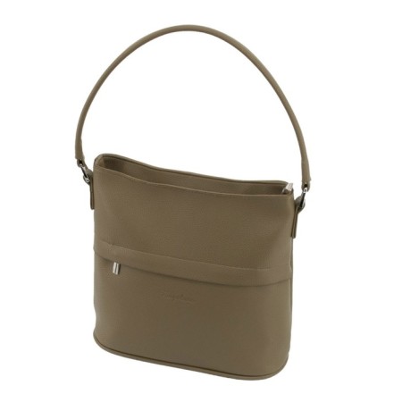 Female bag, genuine leather, olive 27x12x47 cm