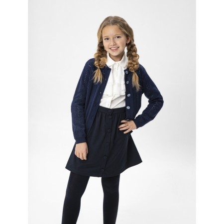 Knitted jacket for girl Pure Love, height 140 cm, blue color-2