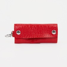 Key of buttons, length 12 cm, 7 carabiners, red color