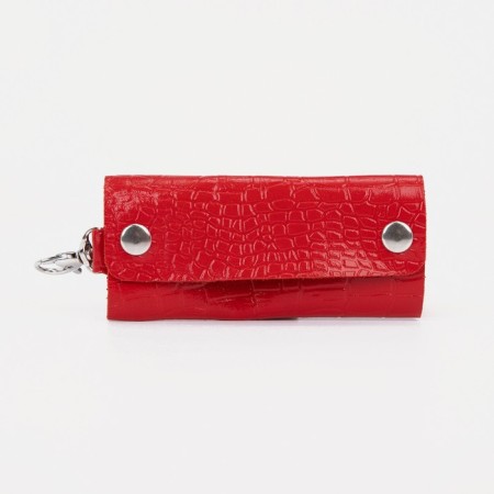 Key of buttons, length 12 cm, 7 carabiners, red color