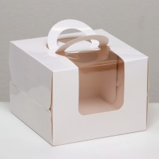 Bearbox under the Bento-Port with a window, white, 13.5 x 13.5 x 10 cm