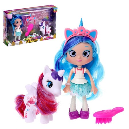 Fashionable "Susie" doll with ponies, with accessories, mix-1