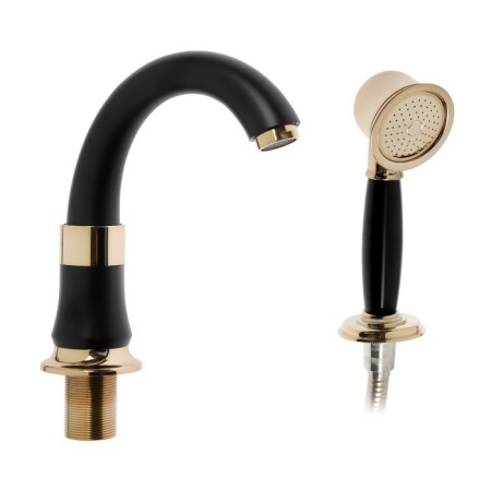 Mixer aboard the Zein NB-7 bath, for four holes, a set, retro, black/gold-4