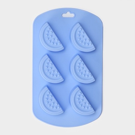 Baking shape of the share "watermelon slices", silicone, 19 × 11 × 1.5 cm, 6 cells (4 × 2.5 cm), color mix-2
