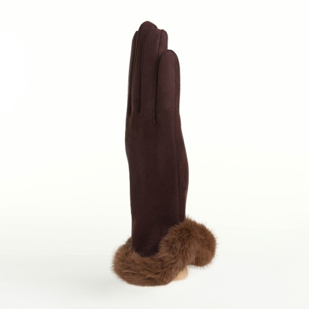 Gloves are female, dimensionless, without insulation, brown color-1